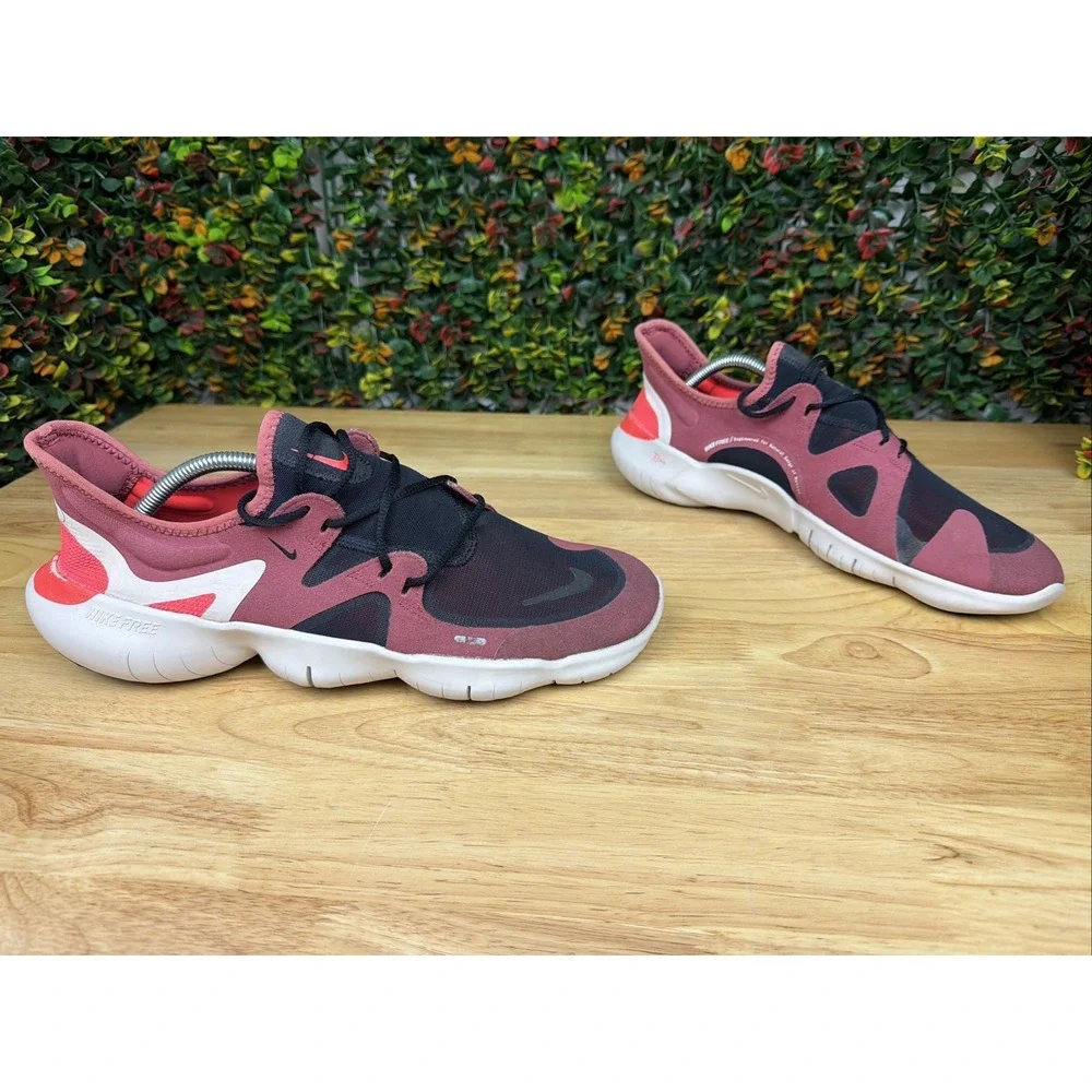 Nike Free RN 5.0 AQ1289-600 Running Shoes White Red Shoes Sneakers Men's 11 GUC